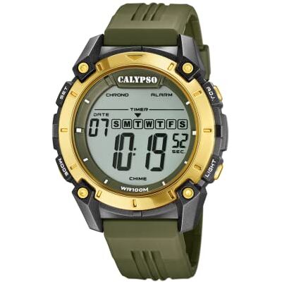 Calypso Montre Homme K5814/1 Digital For Man Boîte en Caoutchouc Multicolore Bracelet en Caoutchouc Vert, vert, bande Calypso Montre Homme K5814/1 Digital For Man Boîte en Caoutchouc Multicolore Bracelet en Caoutchouc Vert, vert, bande
