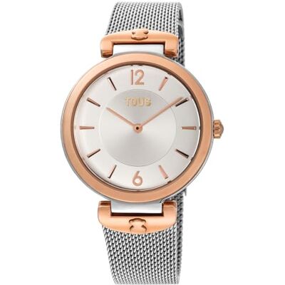 TOUS Montre S-Mesh en acier Diamètre boîtier : 37 mm, argent métallique, 37mm, bracelet TOUS Montre S-Mesh en acier Diamètre boîtier : 37 mm, argent métallique, 37mm, bracelet