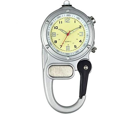 JewelryWe Montre de poche avec mousqueton Lumineuse Analogique Quartz Pour médecins Infirmières Bleu Noir Argent Rouge, argenté, Occasions festives JewelryWe Montre de poche avec mousqueton Lumineuse Analogique Quartz Pour médecins Infirmières Bleu Noir Argent Rouge, argenté, Occasions festives
