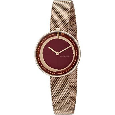 Pierre Cardin Montre Femme Analogique Quartz Marais, Or Rose/Red, bracelet Pierre Cardin Montre Femme Analogique Quartz Marais, Or Rose/Red, bracelet