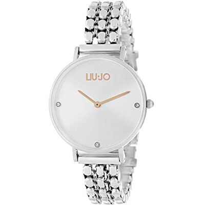 Liu Jo LiuJo TLJ1385 Montre à quartz analogique pour femme avec bracelet en acier inoxydable Argenté/blanc/or rose Liu Jo LiuJo TLJ1385 Montre à quartz analogique pour femme avec bracelet en acier inoxydable Argenté/blanc/or rose