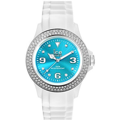 ICE-WATCH Star Women's Quartz Watch with Blue Dial Analogue Display and White Silicone Bracelet ITE.ST.WTE.U.S.12 ICE-WATCH Star Women's Quartz Watch with Blue Dial Analogue Display and White Silicone Bracelet ITE.ST.WTE.U.S.12