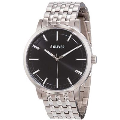 s.Oliver Montre à quartz analogique pour femme, Titane noir, Bracelet s.Oliver Montre à quartz analogique pour femme, Titane noir, Bracelet