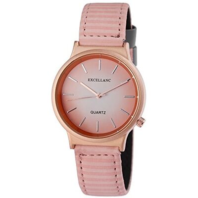 Excellanc exce Montre Femme Aspect avec dégradé dans Le Cadran, Bracelet et geriffeltem rayée – 10000030025, Nein, sangle Excellanc exce Montre Femme Aspect avec dégradé dans Le Cadran, Bracelet et geriffeltem rayée – 10000030025, Nein, sangle