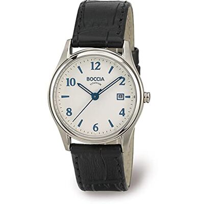 Boccia 3199-01 Montre Femme Quartz Analogique Bracelet Cuir Noir Boccia 3199-01 Montre Femme Quartz Analogique Bracelet Cuir Noir