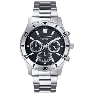 Viceroy Montre chrono en acier inoxydable pour hommes Heat 401135-57 Viceroy Montre chrono en acier inoxydable pour hommes Heat 401135-57