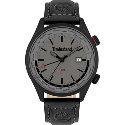 Timberland Hommes Analogique Quartz Montre avec Bracelet en Cuir TBL15942JSB.13, Noir, 15942JSB-13 Timberland Hommes Analogique Quartz Montre avec Bracelet en Cuir TBL15942JSB.13, Noir, 15942JSB-13