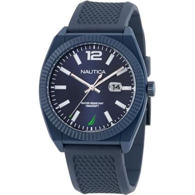 Nautica NAPPBS301 Pacific Beach Montre pour homme avec bracelet en fibre PU Bleu, Bleu/bleu/bleu., Sangle Nautica NAPPBS301 Pacific Beach Montre pour homme avec bracelet en fibre PU Bleu, Bleu/bleu/bleu., Sangle