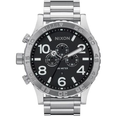 NIXON Montre analogique à quartz japonais pour homme avec bracelet en acier inoxydable A1389-000-00, argenté, Bracelet NIXON Montre analogique à quartz japonais pour homme avec bracelet en acier inoxydable A1389-000-00, argenté, Bracelet