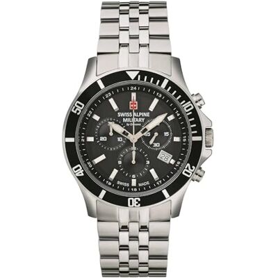 Alpine 7022.9 Montre chronographe à quartz analogique pour homme en acier inoxydable, Acier/Acier/Noir 9137sam, Bracelet Alpine 7022.9 Montre chronographe à quartz analogique pour homme en acier inoxydable, Acier/Acier/Noir 9137sam, Bracelet