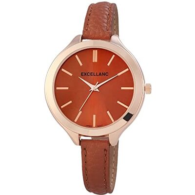 Excellanc 195031600182 Montre Femme Quartz Analogique Bracelet différents matériaux Marron Excellanc 195031600182 Montre Femme Quartz Analogique Bracelet différents matériaux Marron