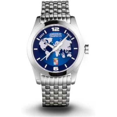 Locman Montre en acier dédiée au Navire Amerigo Vespucci, bleu, Bracelet Locman Montre en acier dédiée au Navire Amerigo Vespucci, bleu, Bracelet