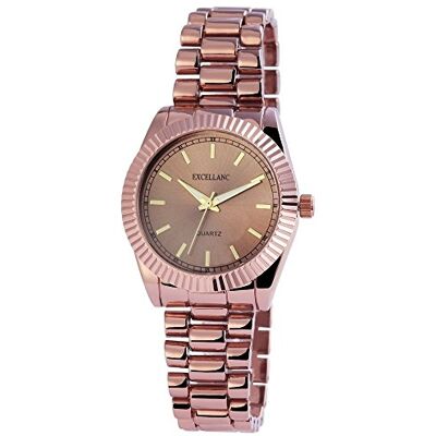 Excellanc 180657000002 Montre Femme Quartz Analogique Bracelet différents matériaux Marron, Marron/Marron, bracelet Excellanc 180657000002 Montre Femme Quartz Analogique Bracelet différents matériaux Marron, Marron/Marron, bracelet