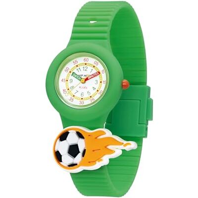 HIP HOP HWU1318 Montre pour enfants PintaSTIC! cadran multicolore blanc mouvement seulement temps 3 aiguilles quartz et bracelet silicone vert HIP HOP HWU1318 Montre pour enfants PintaSTIC! cadran multicolore blanc mouvement seulement temps 3 aiguilles quartz et bracelet silicone vert