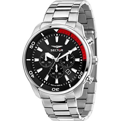 Sector No Limits Sector Oversize Montre Homme, Chronographe, Analogique R3273602018, gris, 48mm, Bracelet Sector No Limits Sector Oversize Montre Homme, Chronographe, Analogique R3273602018, gris, 48mm, Bracelet