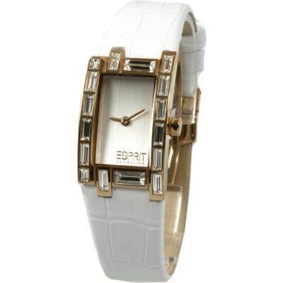 ESPRIT EL900262008 Montre analogique à quartz pour femme avec bracelet en cuir, couleur blanche, blanc, Bracelet ESPRIT EL900262008 Montre analogique à quartz pour femme avec bracelet en cuir, couleur blanche, blanc, Bracelet