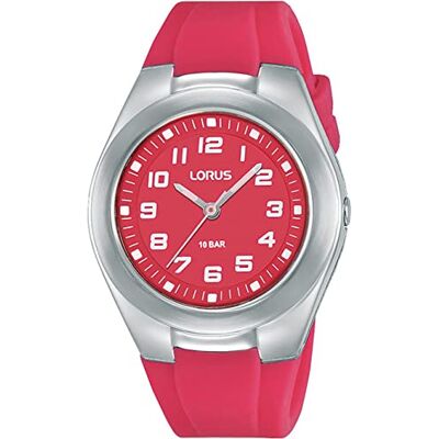 Lorus Mixte Analogique Quartz Montre avec Bracelet en Silicone RRX81GX9, Rouge, sangle Lorus Mixte Analogique Quartz Montre avec Bracelet en Silicone RRX81GX9, Rouge, sangle