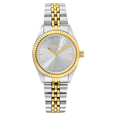 s.Oliver Montre à quartz analogique pour femme avec bracelet en acier inoxydable, étanche, livrée dans un coffret cadeau. s.Oliver Montre à quartz analogique pour femme avec bracelet en acier inoxydable, étanche, livrée dans un coffret cadeau.