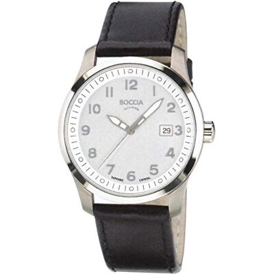 Boccia 3530-01 Montre Homme Quartz Analogique Bracelet Cuir Noir Boccia 3530-01 Montre Homme Quartz Analogique Bracelet Cuir Noir