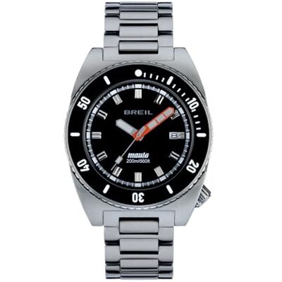 BREIL , Collection Manta Seeker, Montre pour homme avec cadran à double niveau, mouvement à quartz, boîtier 42 mm en acier avec finition mate, résistant à l'eau jusqu'à 200 mètres, argent, Sportif BREIL , Collection Manta Seeker, Montre pour homme avec cadran à double niveau, mouvement à quartz, boîtier 42 mm en acier avec finition mate, résistant à l'eau jusqu'à 200 mètres, argent, Sportif