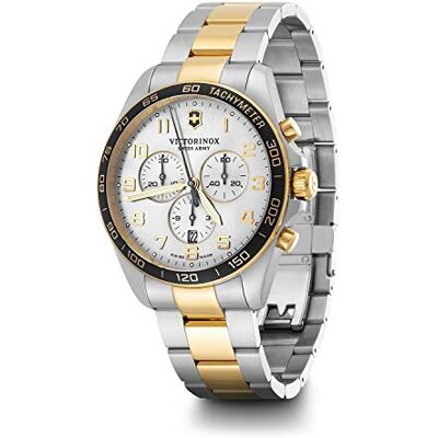 Victorinox FieldForce Classic Chrono Montre à quartz analogique pour homme Étanche jusqu'à 100 m Diamètre du boîtier 42 mm Bracelet en acier inoxydable 21 mm Victorinox FieldForce Classic Chrono Montre à quartz analogique pour homme Étanche jusqu'à 100 m Diamètre du boîtier 42 mm Bracelet en acier inoxydable 21 mm