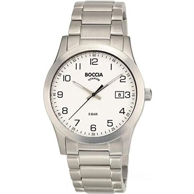 Boccia Montre à quartz analogique pour homme avec bracelet en titane 3619-01, Bracelet Boccia Montre à quartz analogique pour homme avec bracelet en titane 3619-01, Bracelet