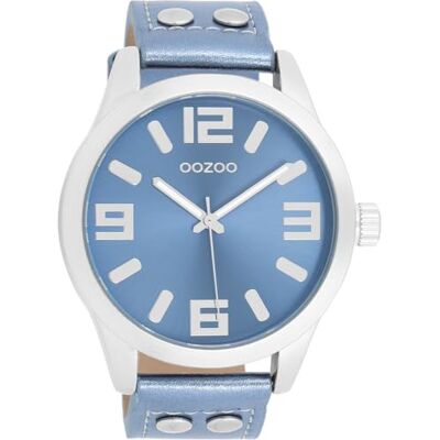 Oozoo Montre Timepieces pour Femme Bracelet en Cuir Moderne et Élégante Analogique C1079 Bleu/Métallique Oozoo Montre Timepieces pour Femme Bracelet en Cuir Moderne et Élégante Analogique C1079 Bleu/Métallique