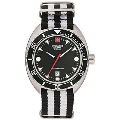Alpine 7066.1 Montre analogique à quartz pour homme, Sw-ws/argent/noir 1637sam, Sangles Alpine 7066.1 Montre analogique à quartz pour homme, Sw-ws/argent/noir 1637sam, Sangles