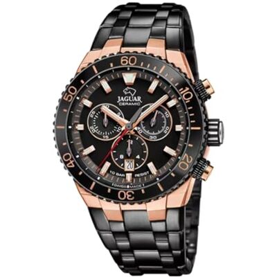 JAGUAR Montre J1023/1 pour homme Chronographe noir, verre saphir, acier inoxydable, Noir , Classique JAGUAR Montre J1023/1 pour homme Chronographe noir, verre saphir, acier inoxydable, Noir , Classique
