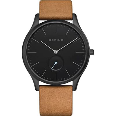 BERING Hommes Analogique Quartz Classic Collection Montre avec Bracelet en Cuir de Veau & Verre Saphir 16641-522 BERING Hommes Analogique Quartz Classic Collection Montre avec Bracelet en Cuir de Veau & Verre Saphir 16641-522