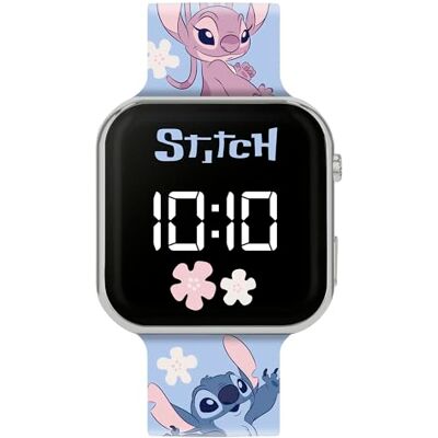 Disney Lilo & Stitch LAS4200 Montre LED avec bracelet imprimé Bleu Disney Lilo & Stitch LAS4200 Montre LED avec bracelet imprimé Bleu