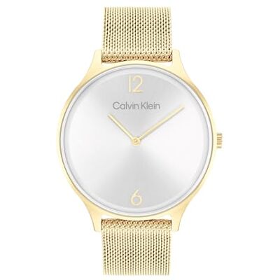 Calvin Montre Analogique à Quartz pour femme avec Bracelet milanais en acier inoxydable doré 25200003 Calvin Montre Analogique à Quartz pour femme avec Bracelet milanais en acier inoxydable doré 25200003
