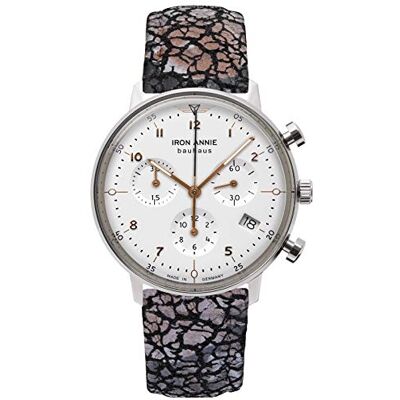 Iron Annie Bauhaus 5089-1 Montre chronographe pour femme avec bracelet en cuir Iron Annie Bauhaus 5089-1 Montre chronographe pour femme avec bracelet en cuir