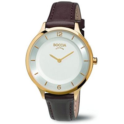 Boccia 3249-04 Montre Femme Quartz Analogique Bracelet Cuir Marron Boccia 3249-04 Montre Femme Quartz Analogique Bracelet Cuir Marron