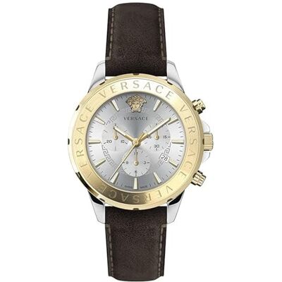 Versace Montre suisse chrono SIGNAT.44 D/WSIL S/BRW BICSS/IP2N Marron foncé C VEV601323, bracelet Versace Montre suisse chrono SIGNAT.44 D/WSIL S/BRW BICSS/IP2N Marron foncé C VEV601323, bracelet