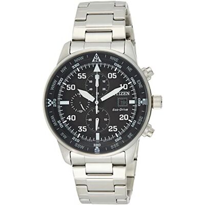Citizen CA0690-88E Eco-Drive Montre chronographe à cadran noir pour homme, Argenté., Bracelet Citizen CA0690-88E Eco-Drive Montre chronographe à cadran noir pour homme, Argenté., Bracelet