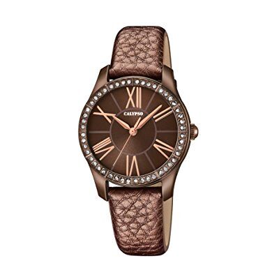 Calypso Femme Analogique Classique Quartz Montre avec Bracelet en Cuir K5719/6 Calypso Femme Analogique Classique Quartz Montre avec Bracelet en Cuir K5719/6