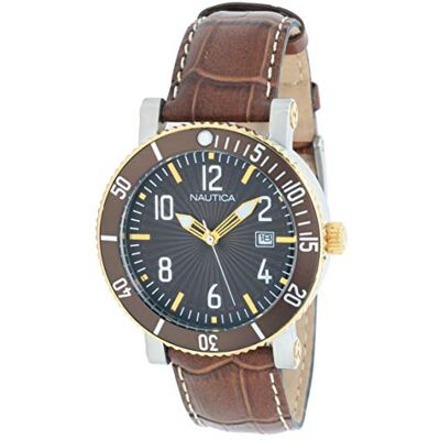 Nautica Montre bracelet Homme, Cuir, sangle Nautica Montre bracelet Homme, Cuir, sangle