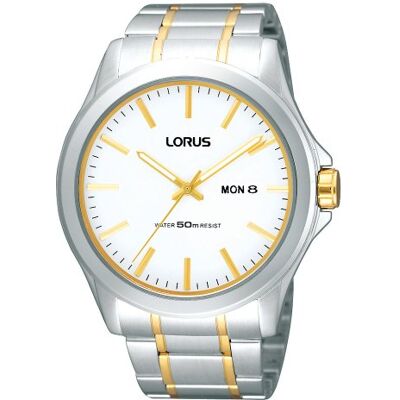 Lorus RXN61CX9 Classic Montre Homme Quartz Analogique Cadran Blanc Bracelet Acier plaqué Gris, Blanc/Gris, bracelet Lorus RXN61CX9 Classic Montre Homme Quartz Analogique Cadran Blanc Bracelet Acier plaqué Gris, Blanc/Gris, bracelet