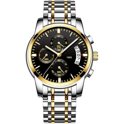 RORIOS Montre Homme Quartz Analogique Montre Lumineux Chronographe Montres avec Calendrie Acier Inoxydable Sangle Cadran Classique Montre Homme, Argent Noir A, bracelet RORIOS Montre Homme Quartz Analogique Montre Lumineux Chronographe Montres avec Calendrie Acier Inoxydable Sangle Cadran Classique Montre Homme, Argent Noir A, bracelet