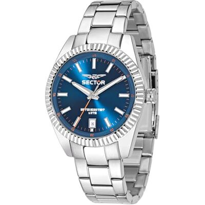 Sector No Limits Montre Homme Analogique Quartz avec Bracelet en Acier Inoxydable – R3253476002, Bleu/Argent, sangle Sector No Limits Montre Homme Analogique Quartz avec Bracelet en Acier Inoxydable – R3253476002, Bleu/Argent, sangle