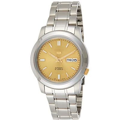 Seiko SNKK13K1 Montre automatique analogique pour homme avec bracelet en acier inoxydable, Or/squelette, Bracelet Seiko SNKK13K1 Montre automatique analogique pour homme avec bracelet en acier inoxydable, Or/squelette, Bracelet