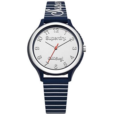 Superdry Sapporo Surf Montre décontractée à quartz en métal et silicone pour femme Bleu Modèle SYL153U Superdry Sapporo Surf Montre décontractée à quartz en métal et silicone pour femme Bleu Modèle SYL153U