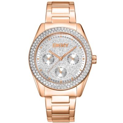 DKNY Montre à Quartz Chambers Multi Glitz 5 ATM, Or Rose, Einheitsgröße, Moderne DKNY Montre à Quartz Chambers Multi Glitz 5 ATM, Or Rose, Einheitsgröße, Moderne