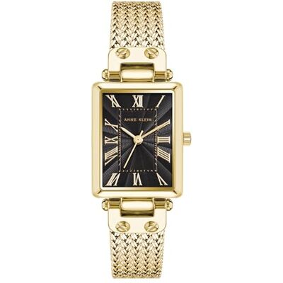 Anne Klein Montre bracelet maille femme, doré/noir, Moderne Anne Klein Montre bracelet maille femme, doré/noir, Moderne