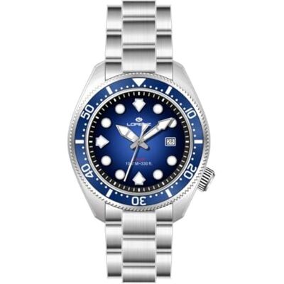 Lorenz Diver 26169GG Montre de sport pour homme à quartz Montre de plongée jusqu'à 100 mètres Bracelet en acier inoxydable Lorenz Diver 26169GG Montre de sport pour homme à quartz Montre de plongée jusqu'à 100 mètres Bracelet en acier inoxydable