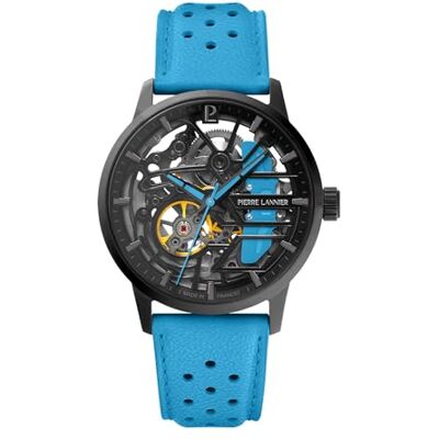 Pierre Lannier Montre femme automatique Paddock cuir bleu Pierre Lannier Montre femme automatique Paddock cuir bleu