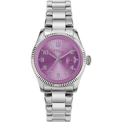 BREIL , Collection Classic Elegance Montre femme, mouvement à quartz seulement temps, avec bracelet en acier, cadran rond, fermoir déployant, diamètre 30 mm, couleur hyper rose, Bracelet BREIL , Collection Classic Elegance Montre femme, mouvement à quartz seulement temps, avec bracelet en acier, cadran rond, fermoir déployant, diamètre 30 mm, couleur hyper rose, Bracelet