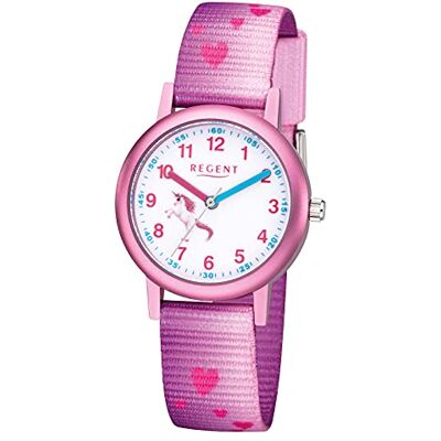 REGENT Montre à quartz analogique pour fille 32018704, Rose, Einheitsgröße, lanière REGENT Montre à quartz analogique pour fille 32018704, Rose, Einheitsgröße, lanière