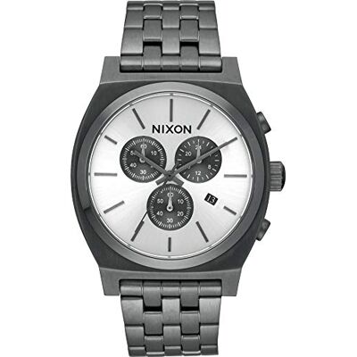 NIXON Time Teller Chrono Montre à quartz analogique pour homme avec bracelet en acier inoxydable, All Gunmetal, Bande NIXON Time Teller Chrono Montre à quartz analogique pour homme avec bracelet en acier inoxydable, All Gunmetal, Bande